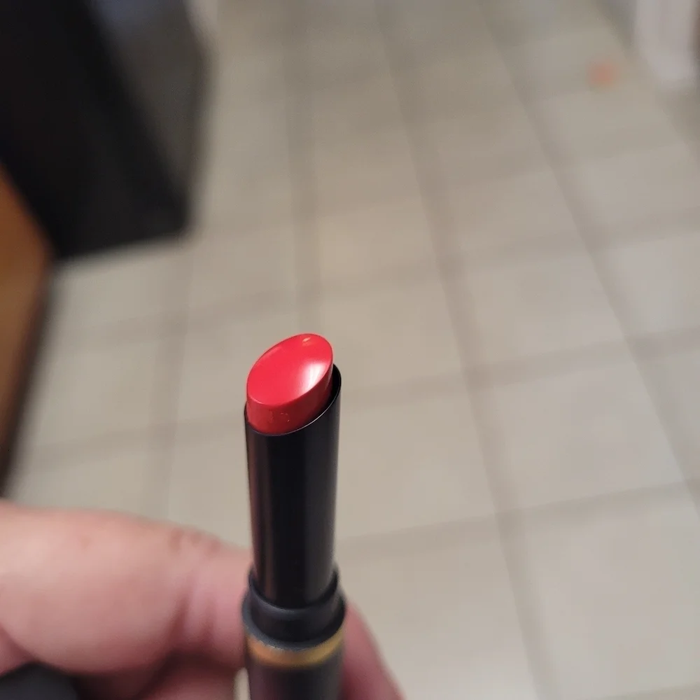 MAC Cosmetics Powder Kiss Velvet Blur Slim Lipstick 875 Devoted To Danger Red